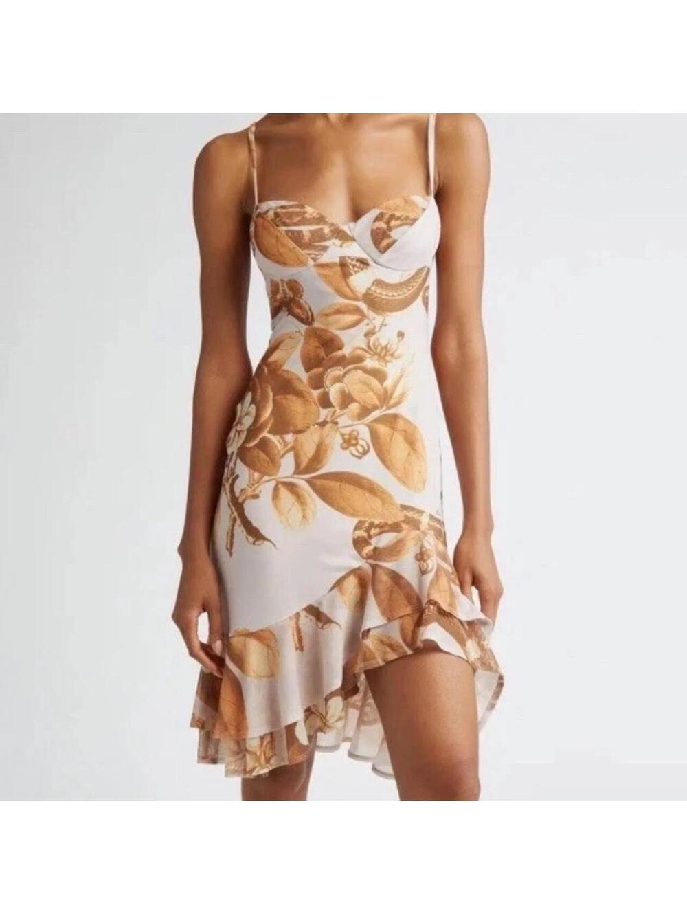 Miaou Caterina Dress Eden Print Floral Snake Slip Revolve NWT Sz XXS $298